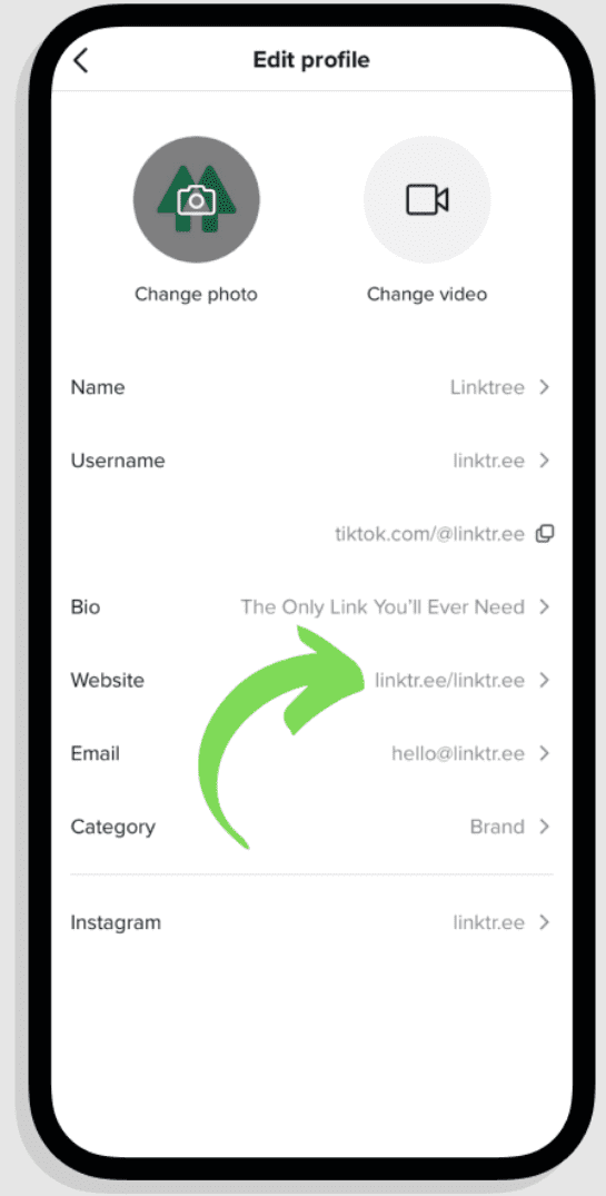 Linktree Bio Link настройка для TikTok
