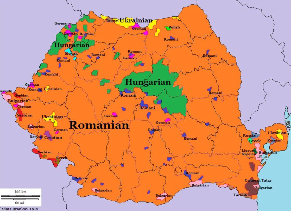 Этническая карта румынии