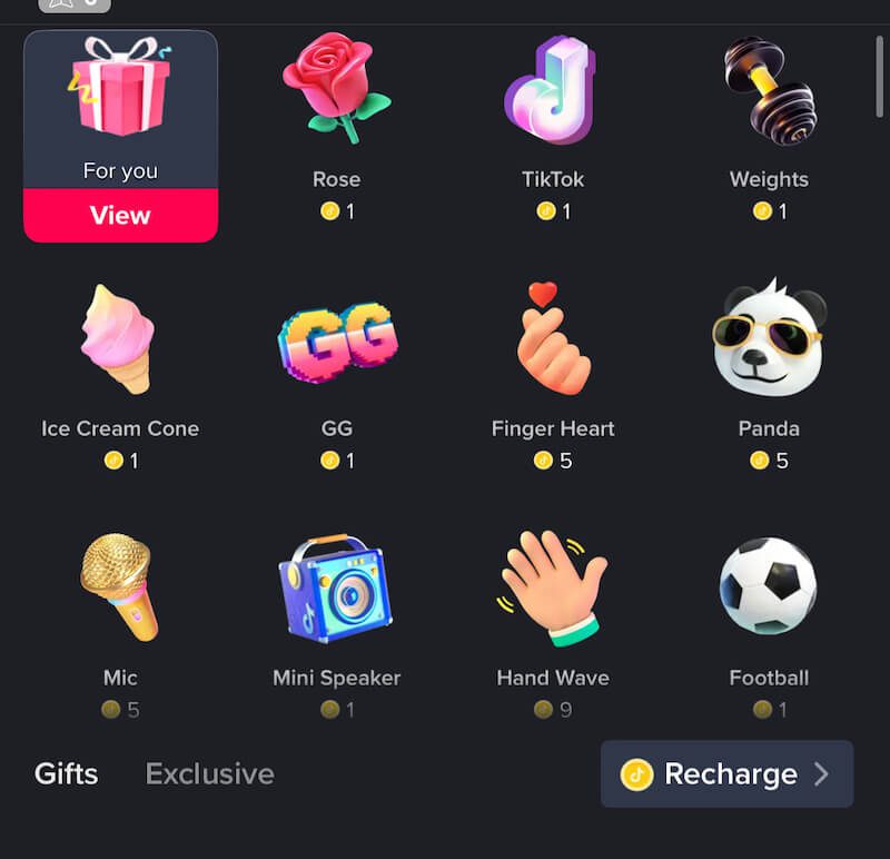 Донаты в прямом эфире tiktok